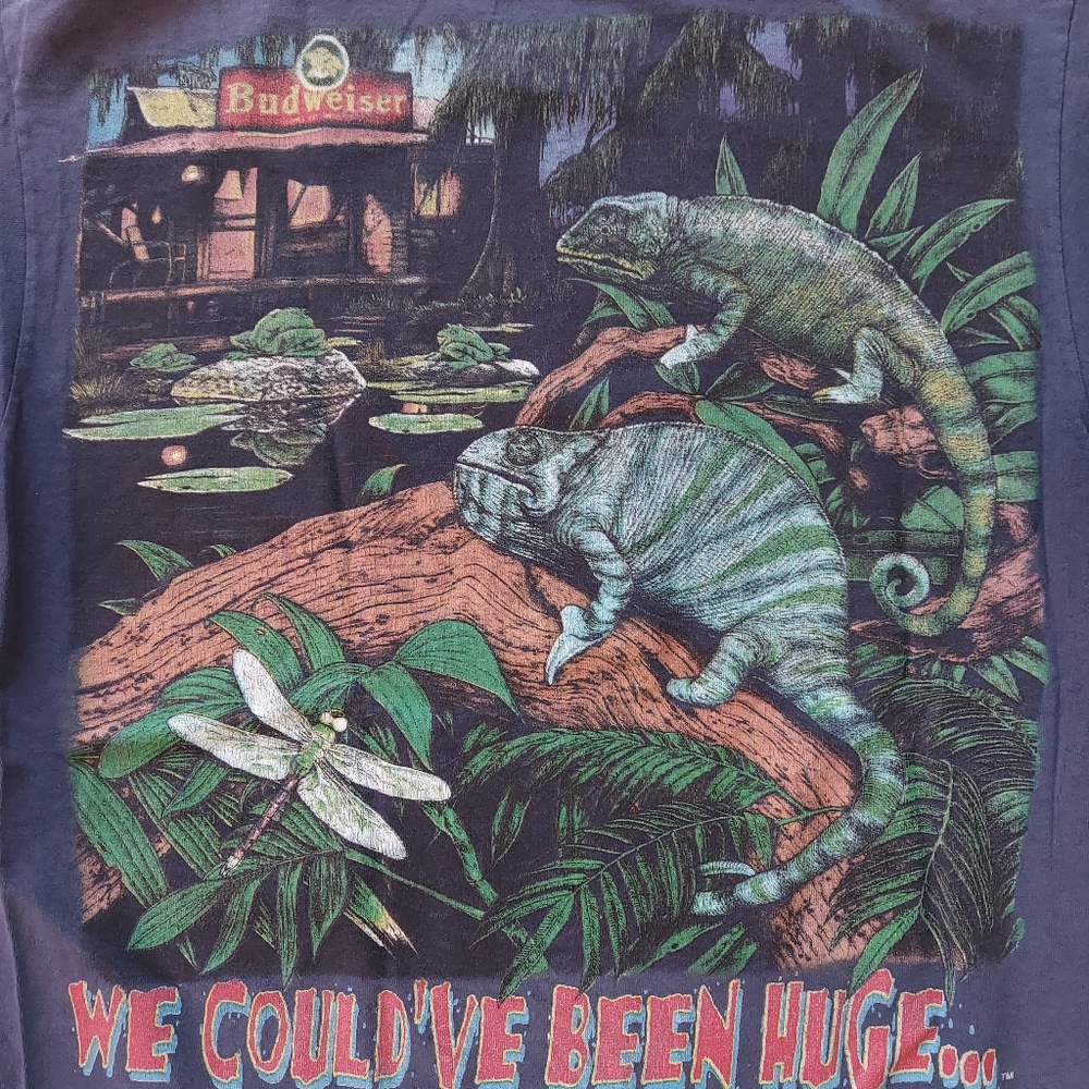Vintage Budweiser Tee 1997 Medium Bud Weis Er Frogs